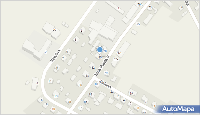 Trzcinica, Jana Pawła II, 80, mapa Trzcinica