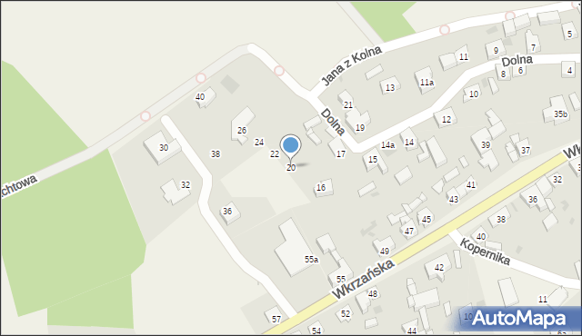 Trzebież, Jana z Kolna, 20, mapa Trzebież