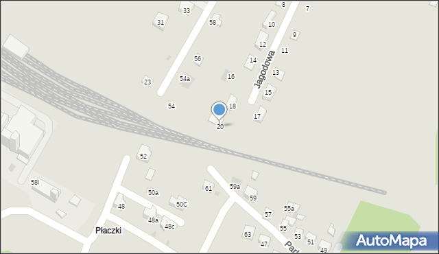 Trzebinia, Jagodowa, 20, mapa Trzebinia