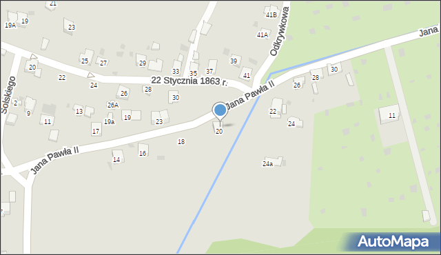 Trzebinia, Jana Pawła II, 20., mapa Trzebinia