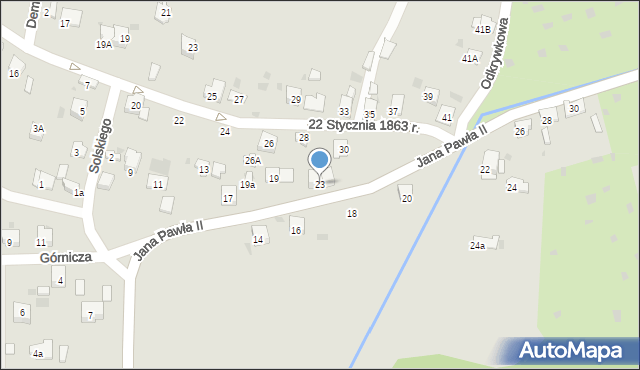 Trzebinia, Jana Pawła II, 23, mapa Trzebinia