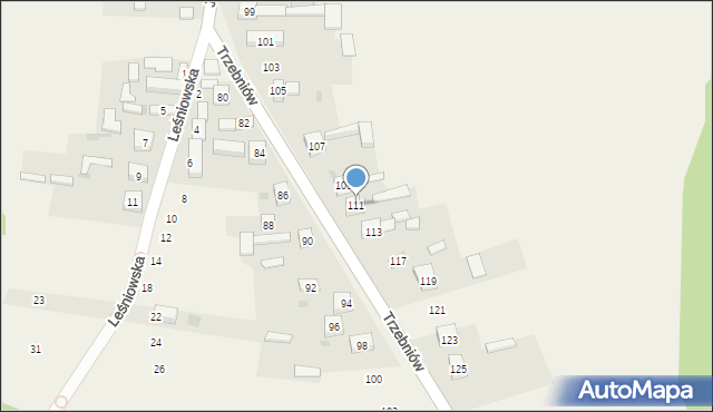 Trzebniów, Jana Pawła II, 111, mapa Trzebniów