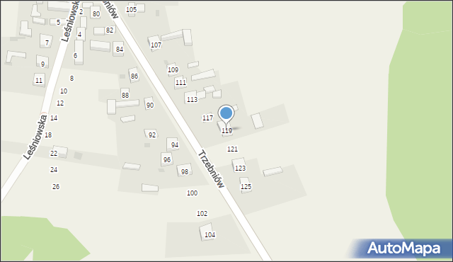 Trzebniów, Jana Pawła II, 119, mapa Trzebniów