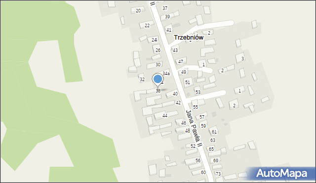 Trzebniów, Jana Pawła II, 38, mapa Trzebniów