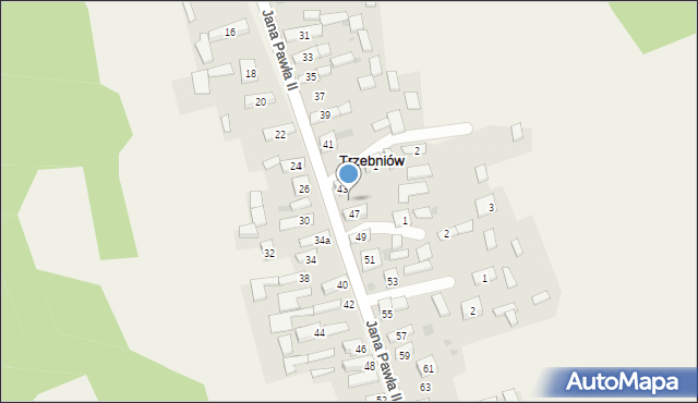 Trzebniów, Jana Pawła II, 45, mapa Trzebniów