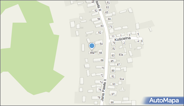 Trzebniów, Jana Pawła II, 66a, mapa Trzebniów