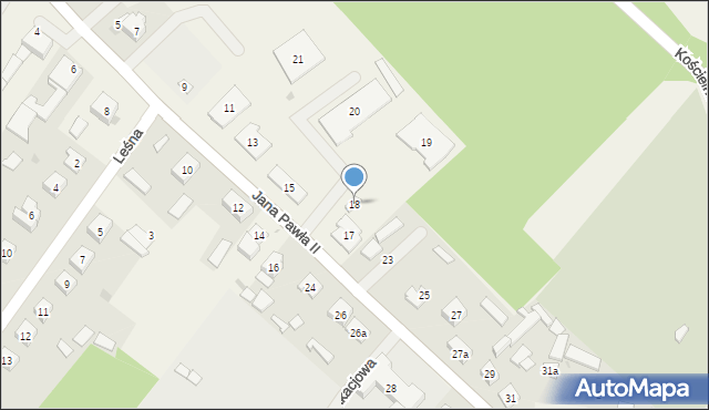 Turośl, Jana Pawła II, 18, mapa Turośl