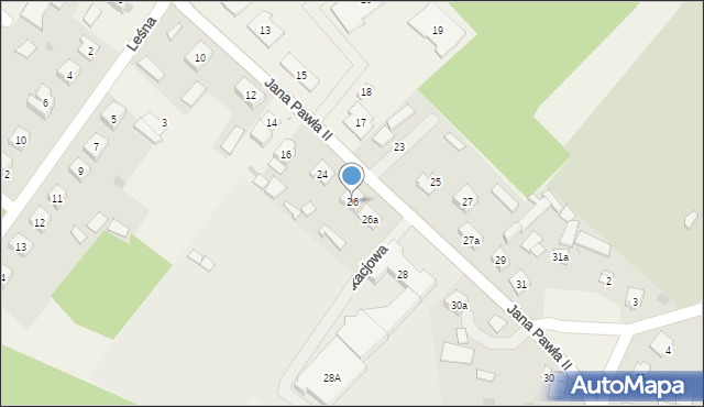 Turośl, Jana Pawła II, 26, mapa Turośl