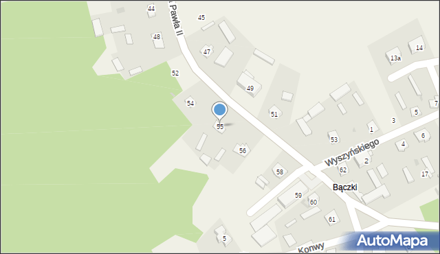 Turośl, Jana Pawła II, 55, mapa Turośl