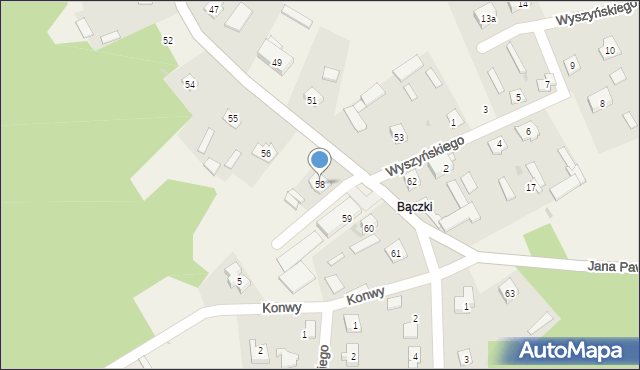 Turośl, Jana Pawła II, 58, mapa Turośl
