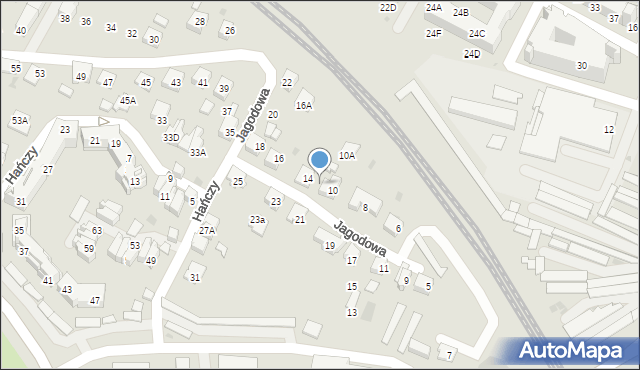 Tychy, Jagodowa, 12, mapa Tychów