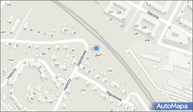 Tychy, Jagodowa, 16A, mapa Tychów