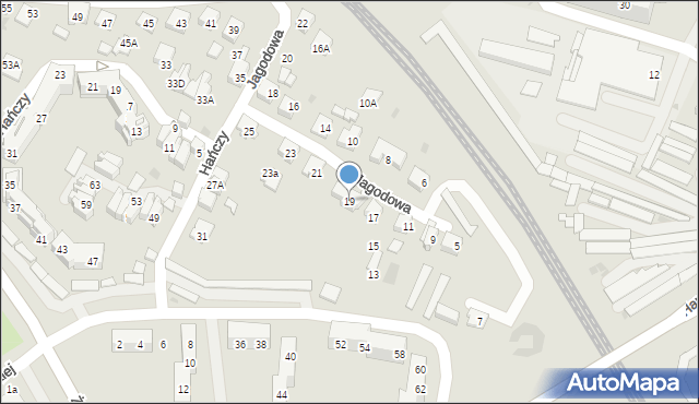 Tychy, Jagodowa, 19, mapa Tychów