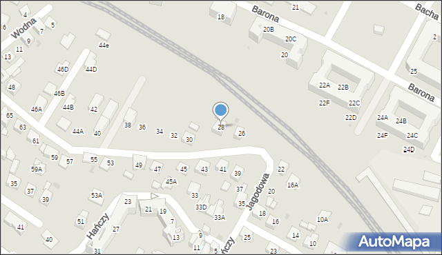 Tychy, Jagodowa, 28, mapa Tychów