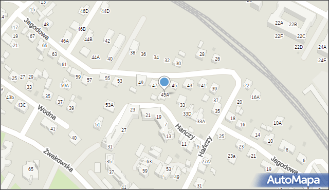 Tychy, Jagodowa, 45A, mapa Tychów