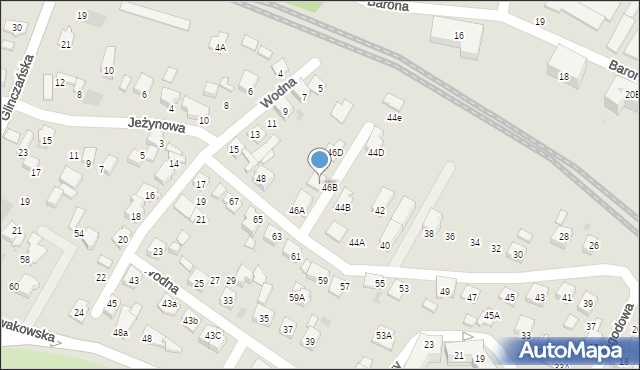 Tychy, Jagodowa, 46C, mapa Tychów