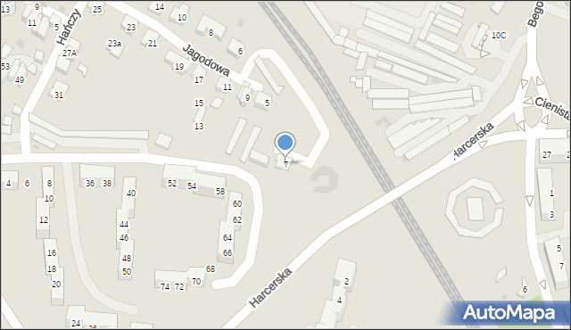 Tychy, Jagodowa, 7, mapa Tychów