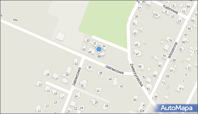 Tychy, Jałowcowa, 49, mapa Tychów