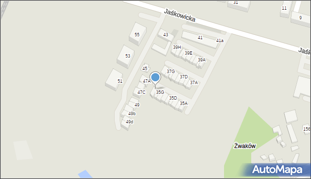Tychy, Jaśkowicka, 35H, mapa Tychów