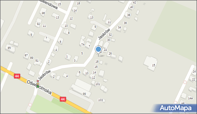 Tychy, Jaskrów, 20, mapa Tychów