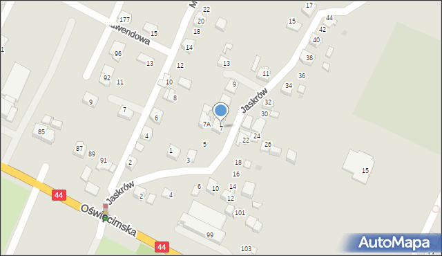 Tychy, Jaskrów, 7, mapa Tychów