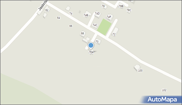 Tychy, Jaskrów, 70A, mapa Tychów