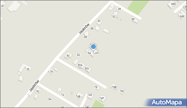 Tychy, Jaskrów, 84a, mapa Tychów