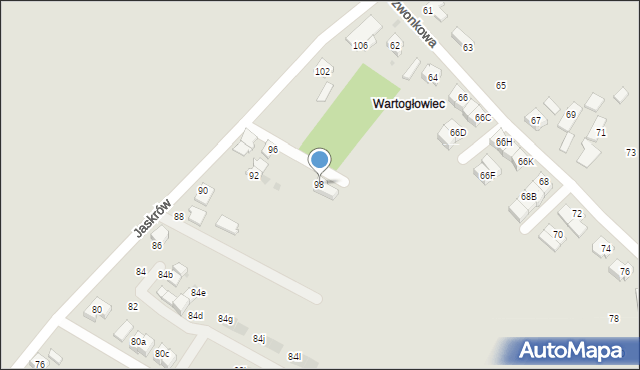 Tychy, Jaskrów, 98, mapa Tych&oacute;w