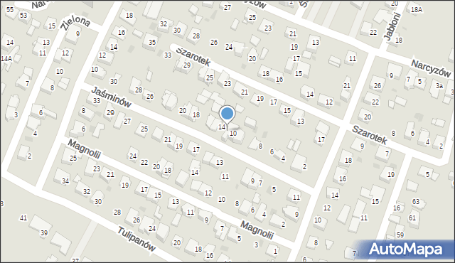 Tychy, Jaśminów, 12, mapa Tychów