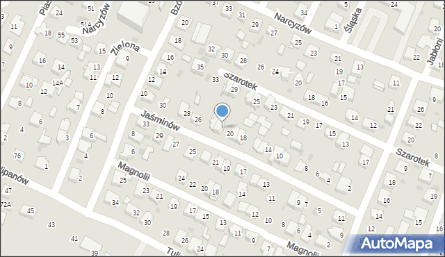 Tychy, Jaśminów, 24, mapa Tychów