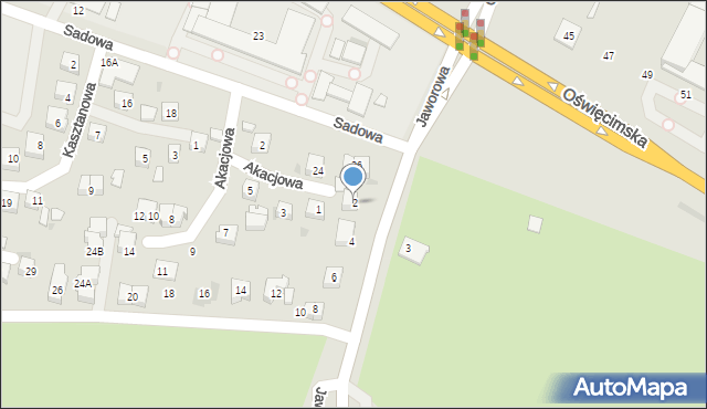 Tychy, Jaworowa, 2, mapa Tychów