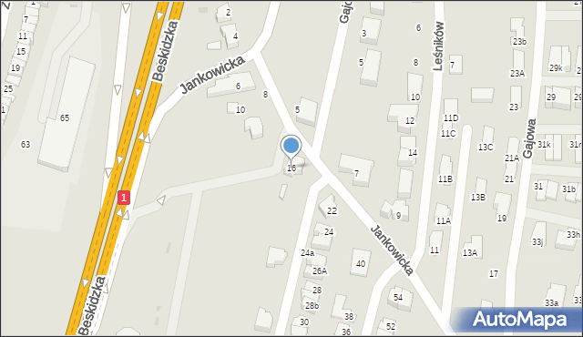 Tychy, Jankowicka, 16, mapa Tychów