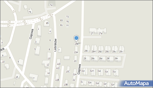 Tychy, Jankowicka, 23b, mapa Tych&oacute;w