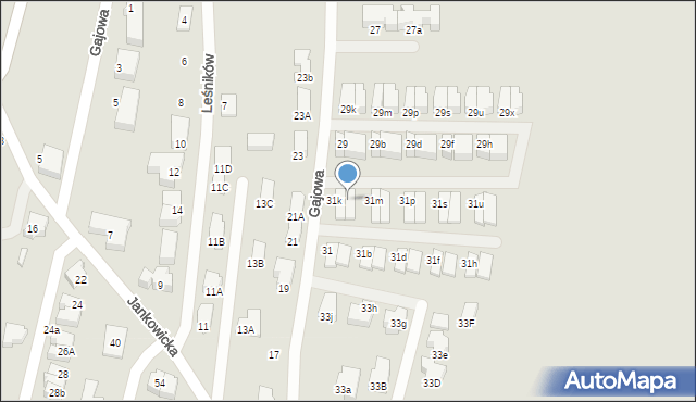 Tychy, Jankowicka, 31l, mapa Tychów