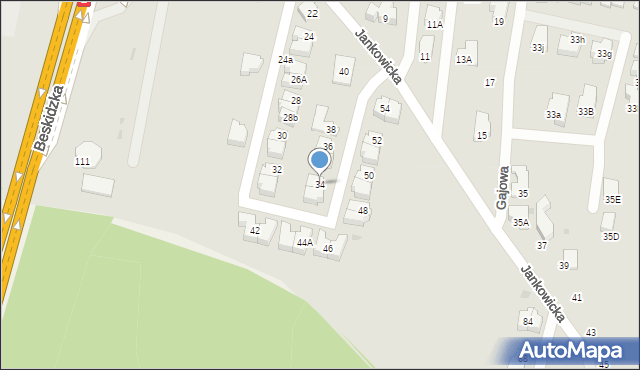 Tychy, Jankowicka, 34, mapa Tychów