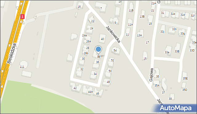 Tychy, Jankowicka, 38, mapa Tychów