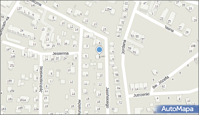 Tychy, Jasińskiego Jakuba, 8, mapa Tychów