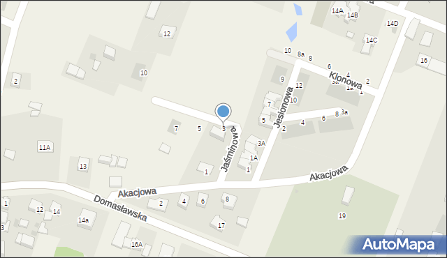 Tyniec Mały, Jaśminowa, 3, mapa Tyniec Mały
