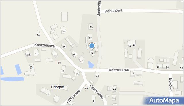 Udorpie, Jastrzębia, 24, mapa Udorpie
