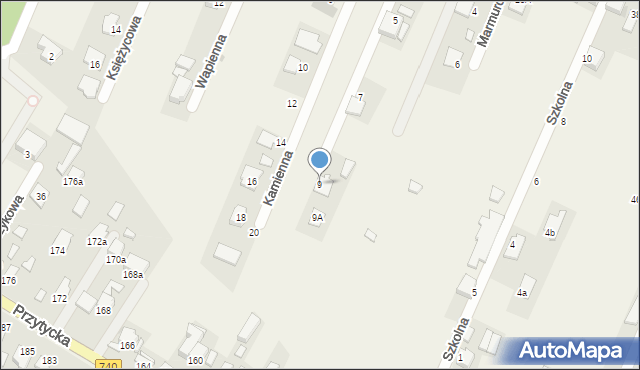 Wacyn, Jaśminowa, 9, mapa Wacyn