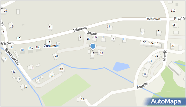 Wadowice, Jasna, 12, mapa Wadowice