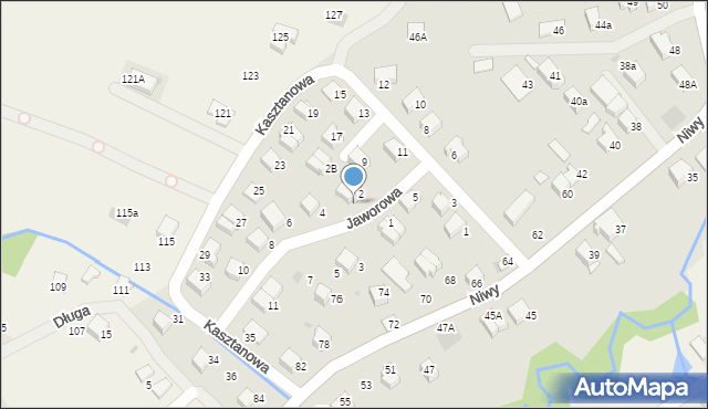 Wadowice, Jaworowa, 2A, mapa Wadowice