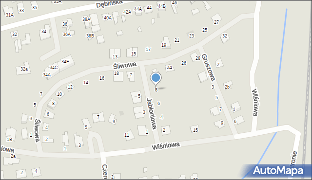 Wągrowiec, Jabłoniowa, 8, mapa Wągrowiec