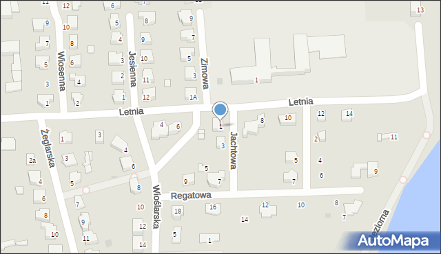 Wągrowiec, Jachtowa, 1, mapa Wągrowiec