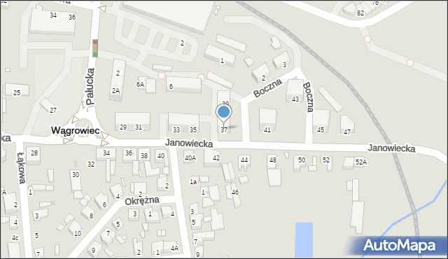 Wągrowiec, Janowiecka, 37, mapa Wągrowiec