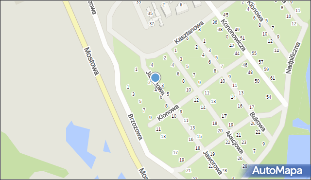 Warka, Jaworowa, 4, mapa Warka