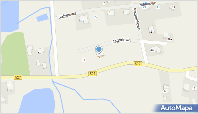 Warkały, Jagodowa, 9, mapa Warkały