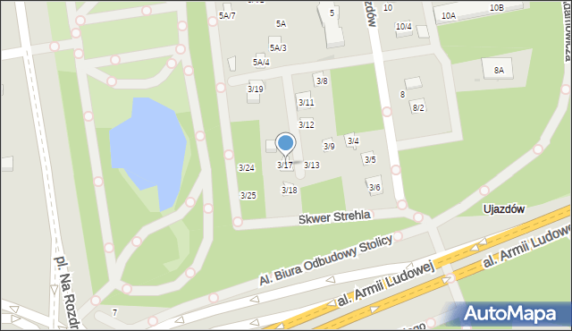 Warszawa, Jazdów, 3/17, mapa Warszawy