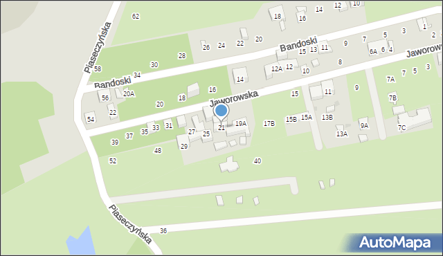 Warszawa, Jaworowska, 21, mapa Warszawy