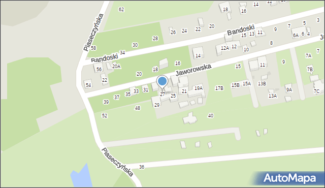 Warszawa, Jaworowska, 27, mapa Warszawy